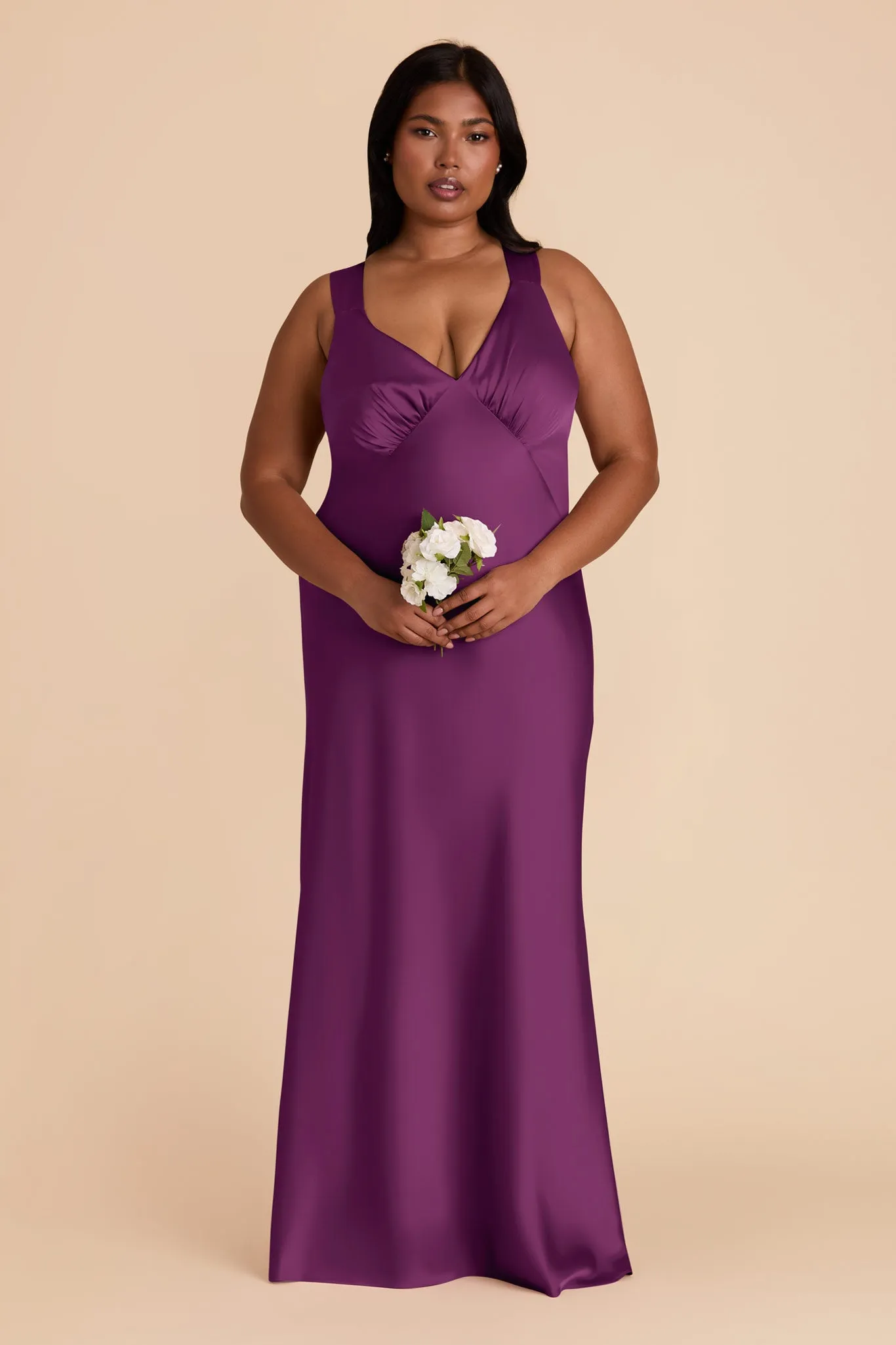 Veronica Matte Satin Dress - Fig sold by Birdy Grey product image thumbnail 2