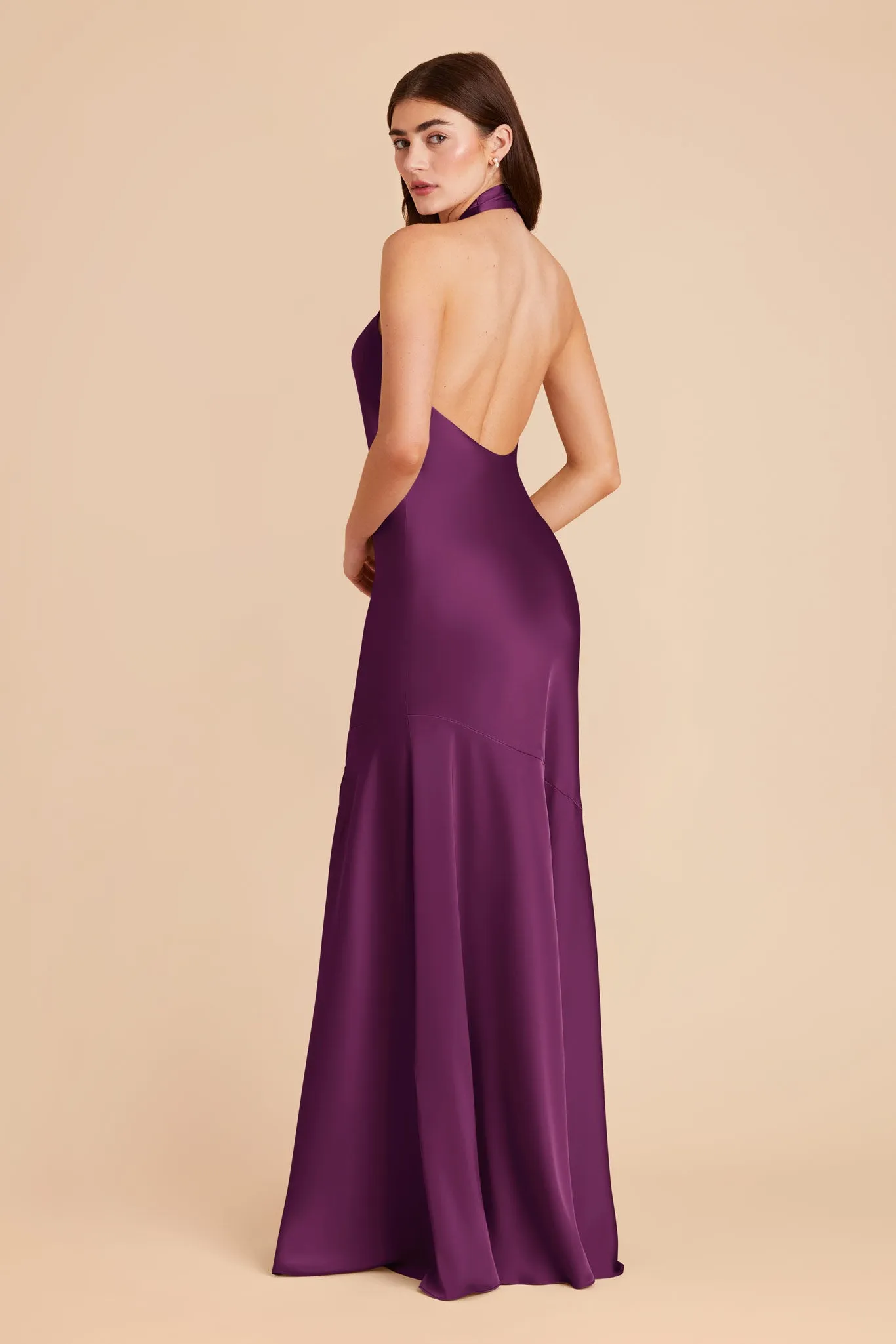 Stephanie Matte Satin Dress - Fig sold by Birdy Grey product image thumbnail 4