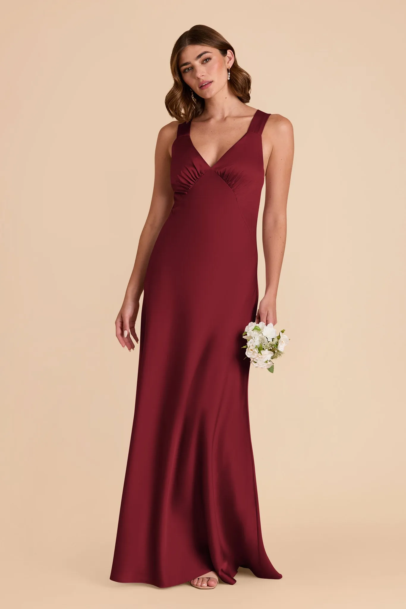 Veronica Matte Satin Dress - Burgundy sold by Birdy Grey product image thumbnail 4