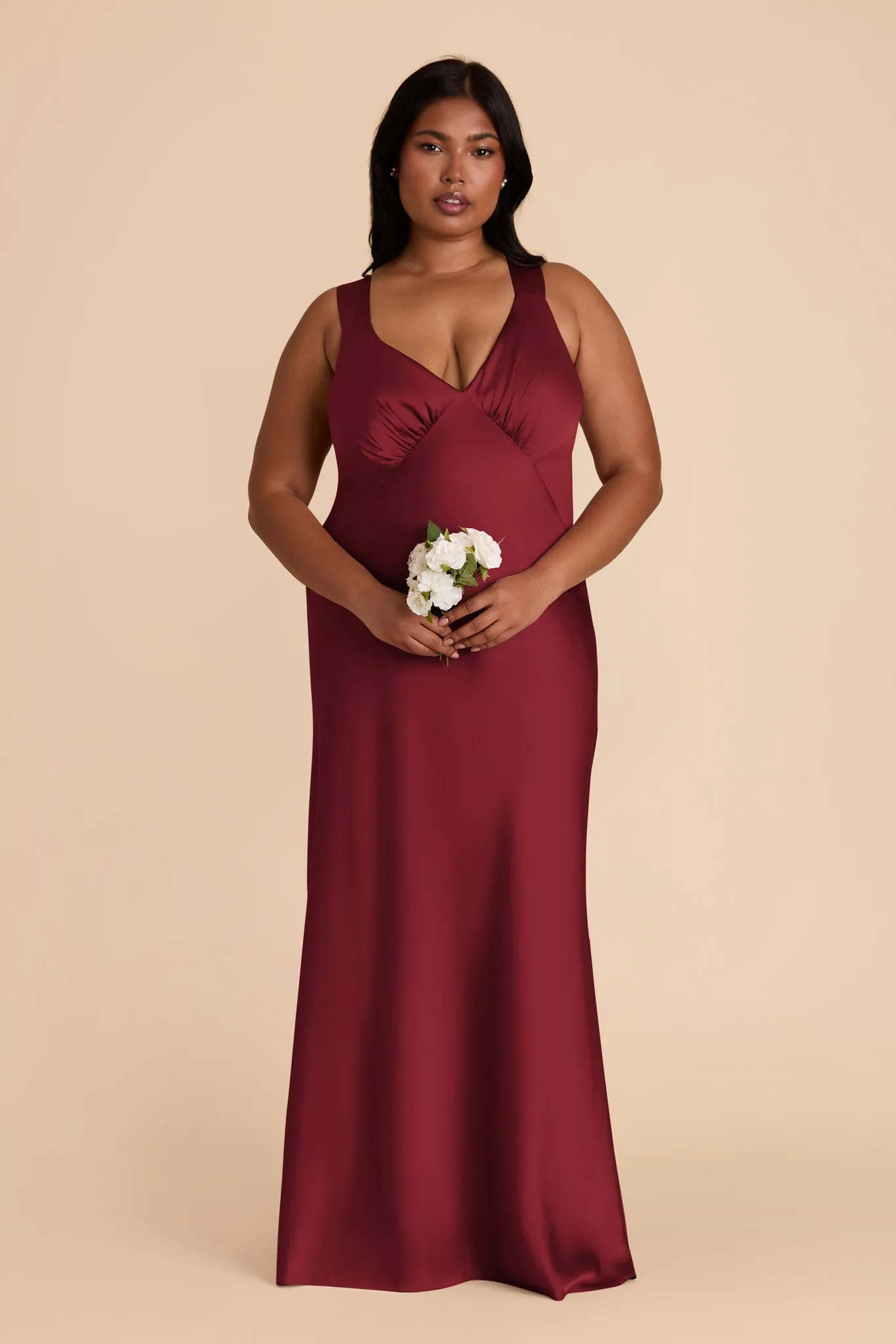 Veronica Matte Satin Dress - Burgundy sold by Birdy Grey product image thumbnail 2