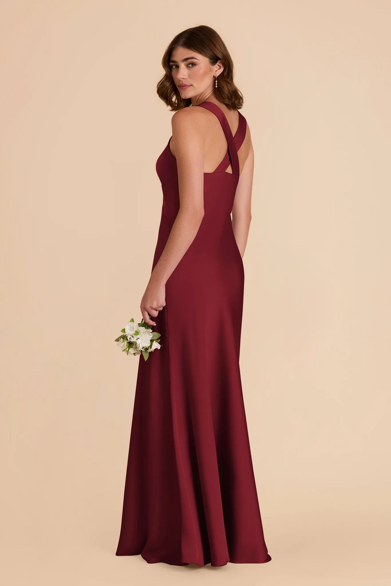 Veronica Matte Satin Dress - Burgundy sold by Birdy Grey product image thumbnail 5