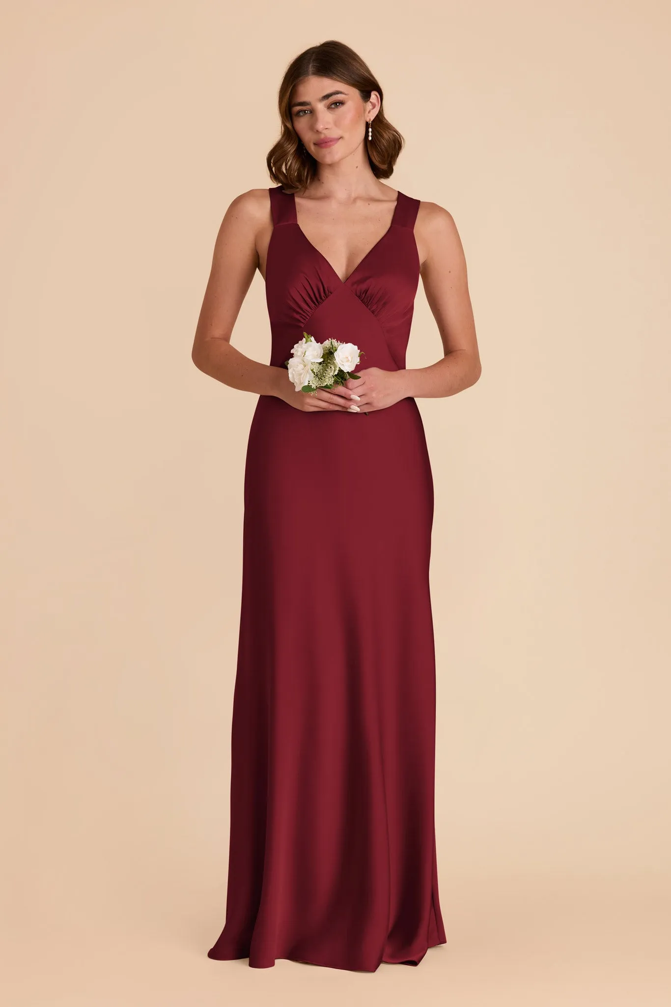 Veronica Matte Satin Dress - Burgundy sold by Birdy Grey product image thumbnail 3