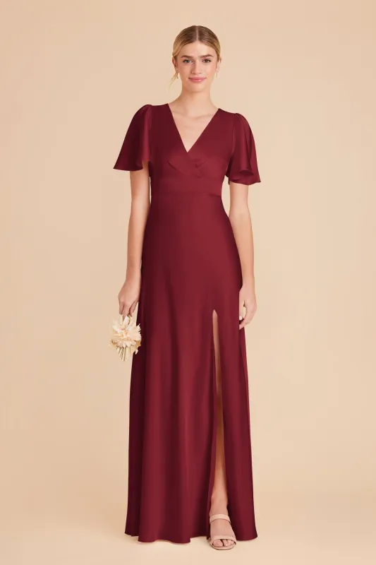 Marni Matte Satin Dress - Burgundy sold by Birdy Grey