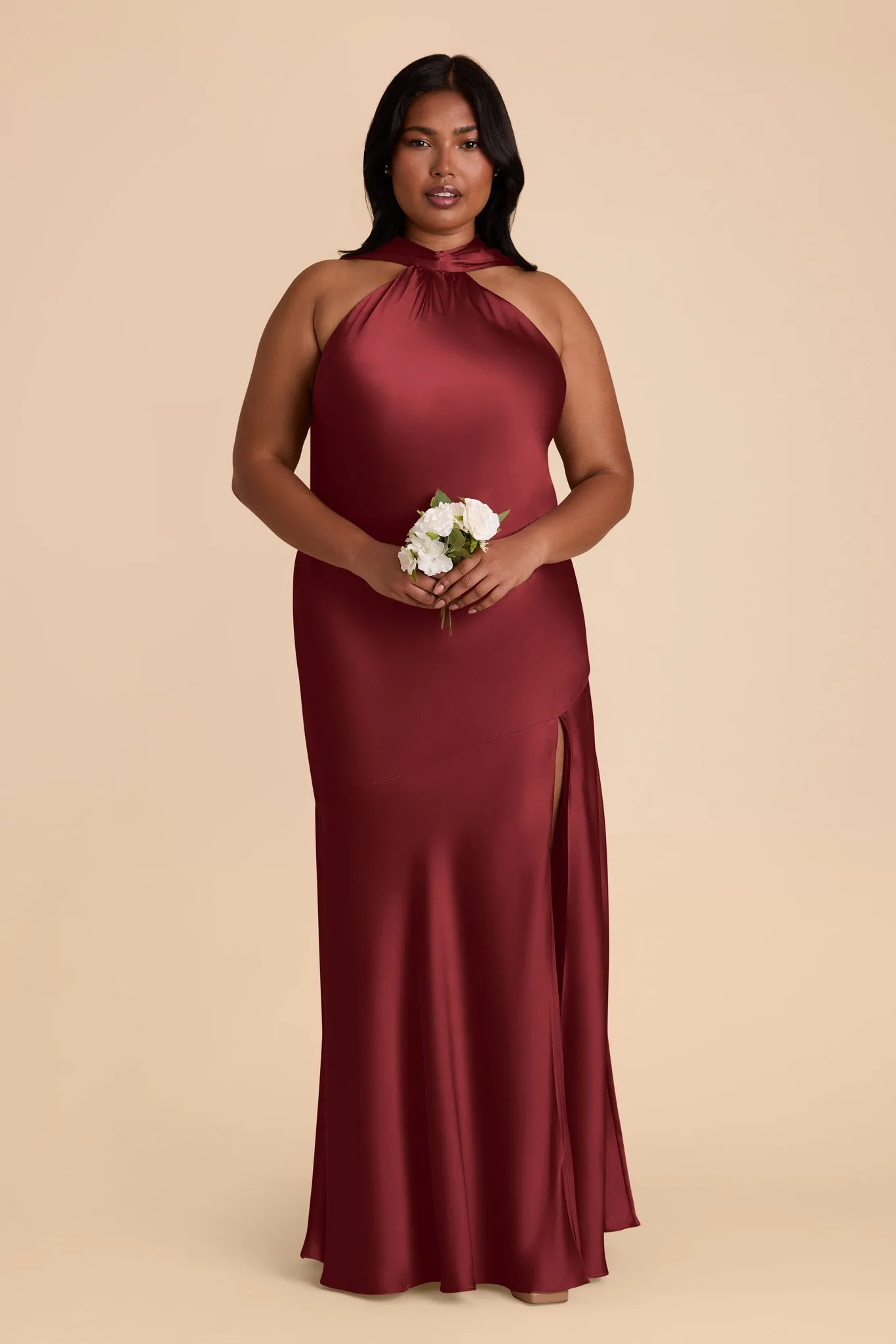 Eileen Matte Satin Dress - Burgundy sold by Birdy Grey product image thumbnail 2