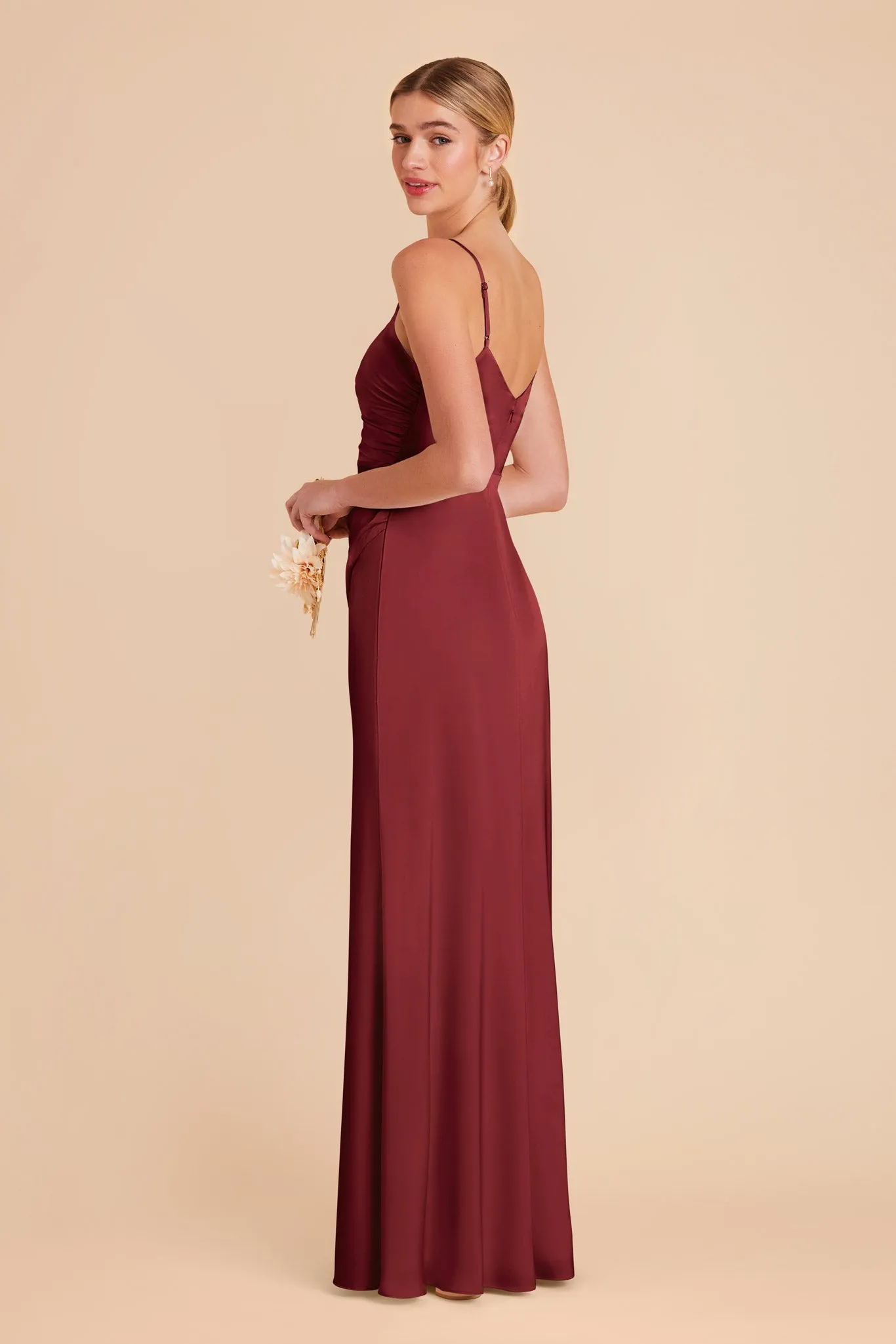 Catherine Matte Satin Dress - Burgundy sold by Birdy Grey product image thumbnail 3