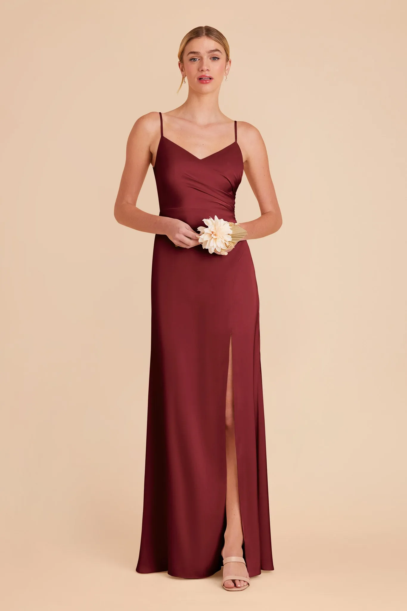 Catherine Matte Satin Dress - Burgundy sold by Birdy Grey product image thumbnail 4
