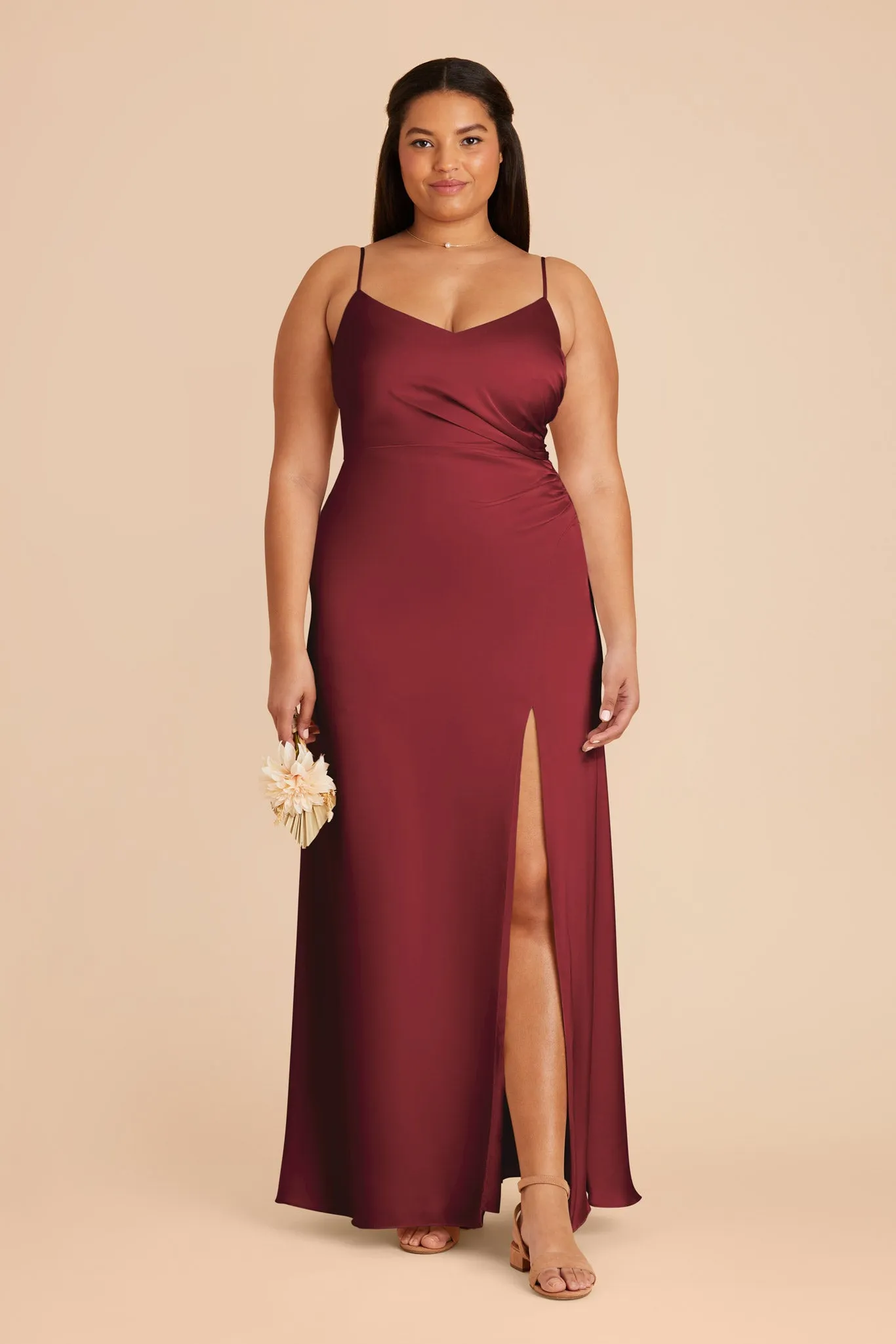 Catherine Matte Satin Dress - Burgundy sold by Birdy Grey product image thumbnail 2