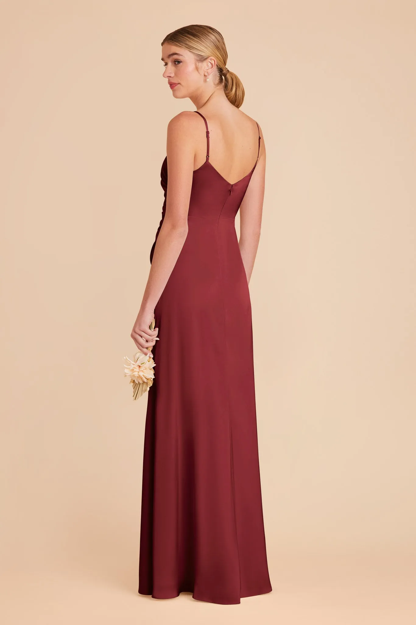 Catherine Matte Satin Dress - Burgundy sold by Birdy Grey product image thumbnail 5