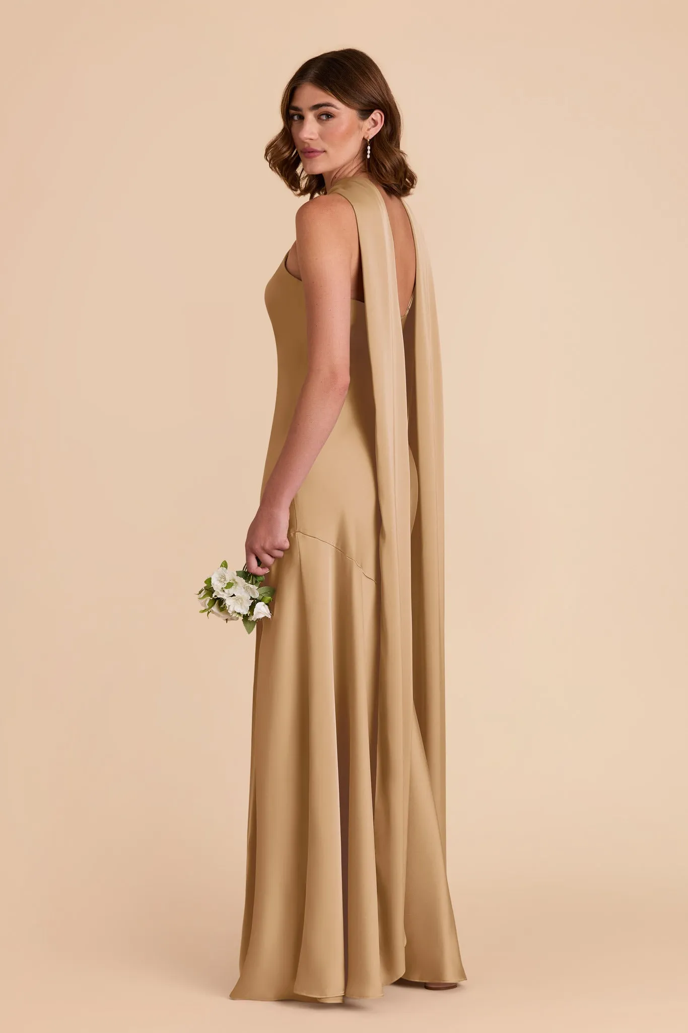 Eileen Matte Satin Dress - Yellow Gold sold by Birdy Grey product image thumbnail 5