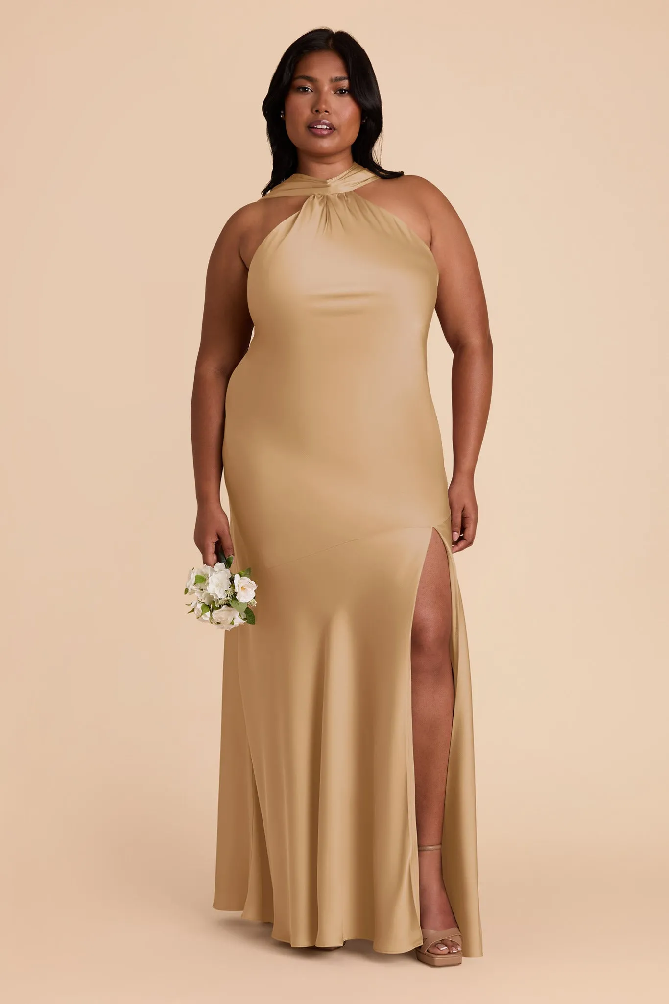 Eileen Matte Satin Dress - Yellow Gold sold by Birdy Grey product image thumbnail 2