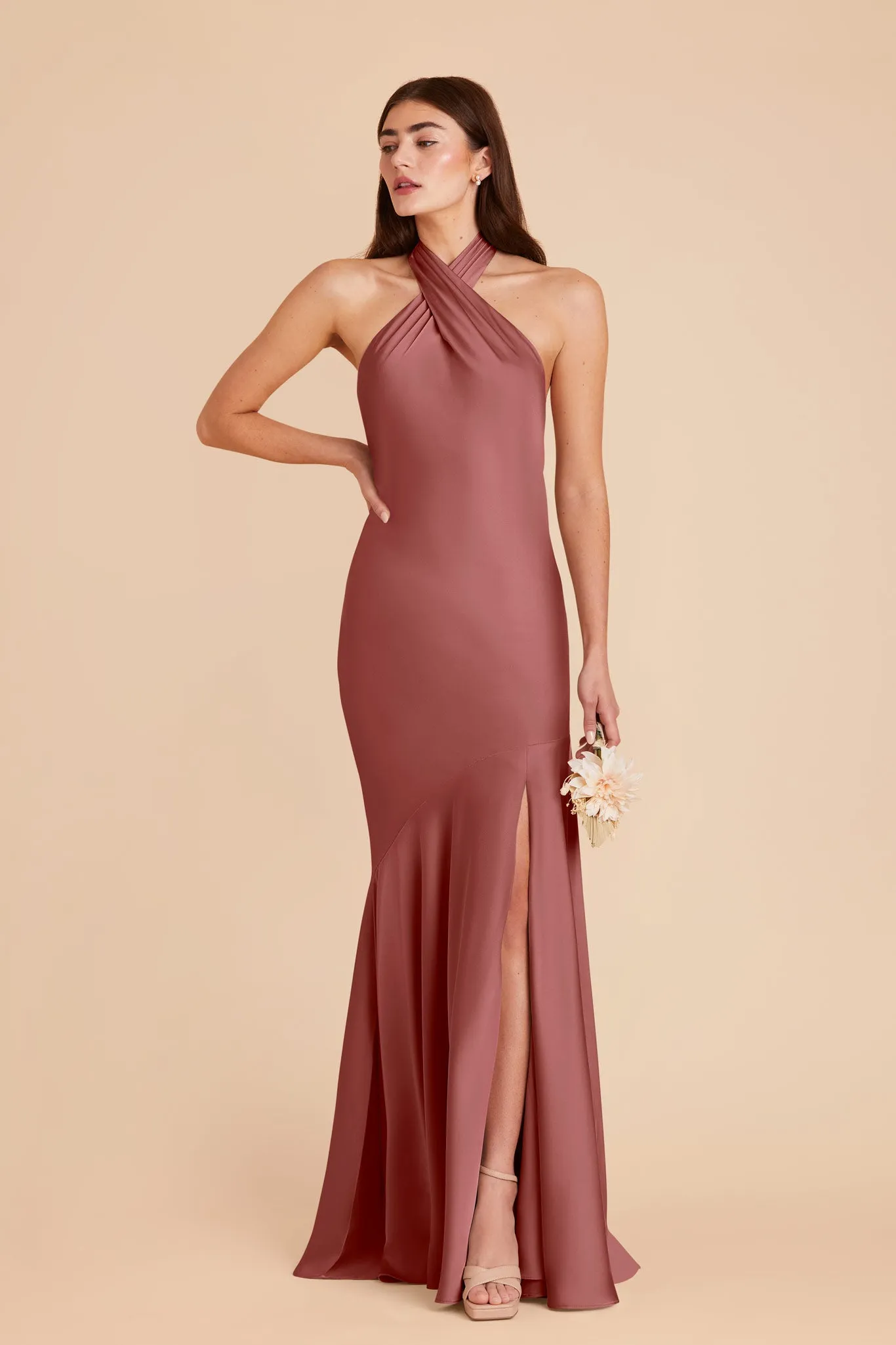 Stephanie Matte Satin Dress - Wild Rose sold by Birdy Grey product image thumbnail 3