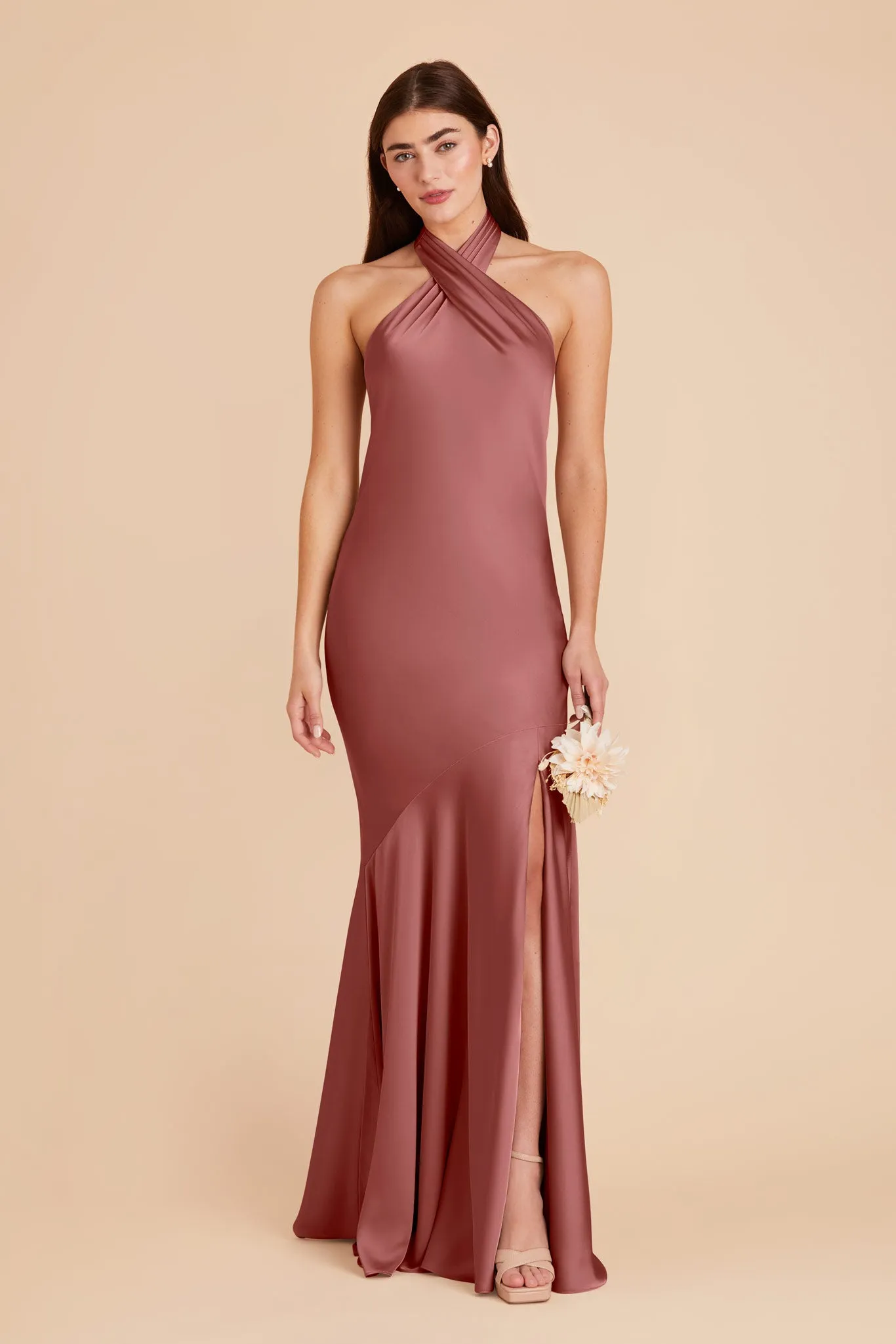 Stephanie Matte Satin Dress - Wild Rose sold by Birdy Grey