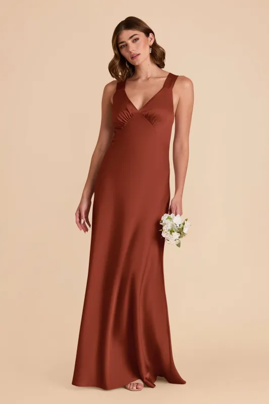 Veronica Matte Satin Dress - Auburn sold by Birdy Grey