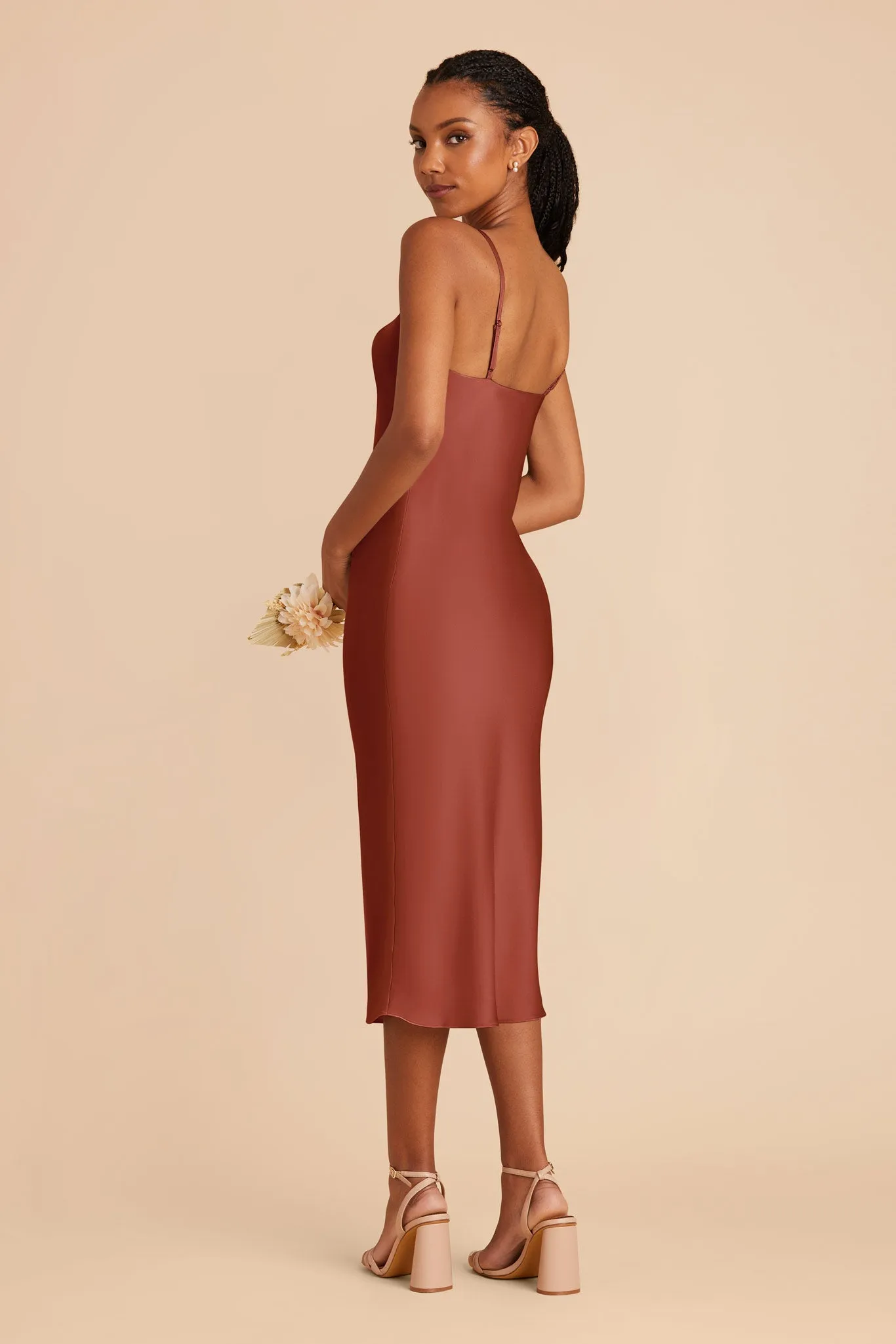 Lisa Matte Satin Midi Dress - Auburn sold by Birdy Grey product image thumbnail 5