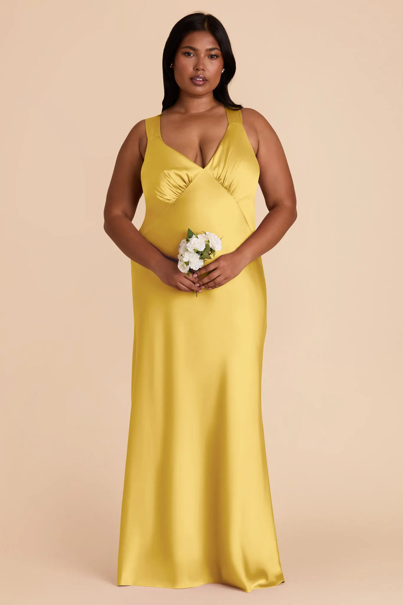 Veronica Matte Satin Dress - Sunflower Yellow sold by Birdy Grey product image thumbnail 2