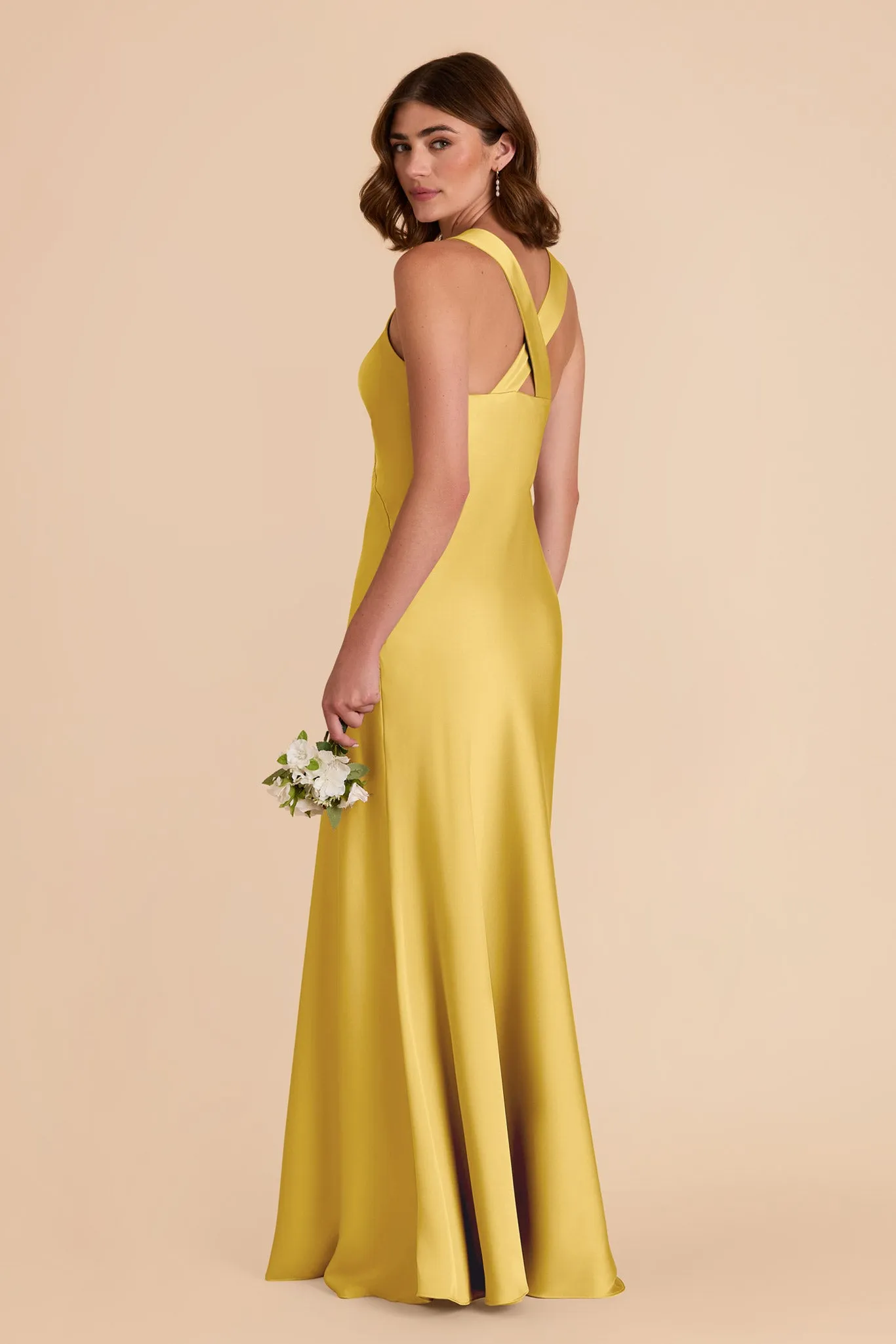 Veronica Matte Satin Dress - Sunflower Yellow sold by Birdy Grey product image thumbnail 5