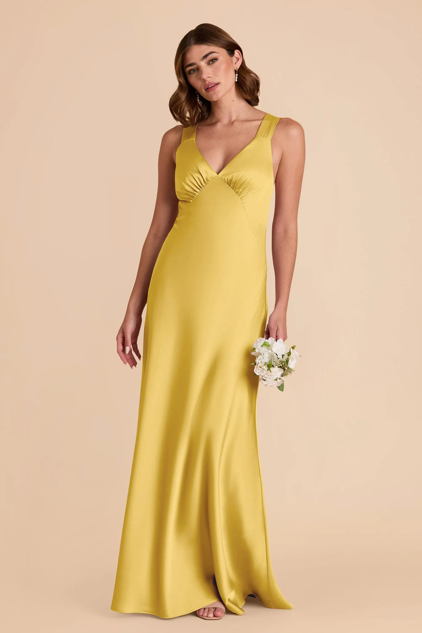 Veronica Matte Satin Dress - Sunflower Yellow sold by Birdy Grey product image thumbnail 4