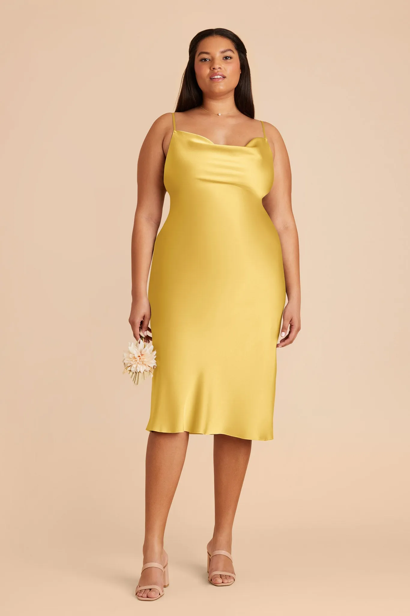 Lisa Matte Satin Midi Dress - Sunflower Yellow sold by Birdy Grey product image thumbnail 2