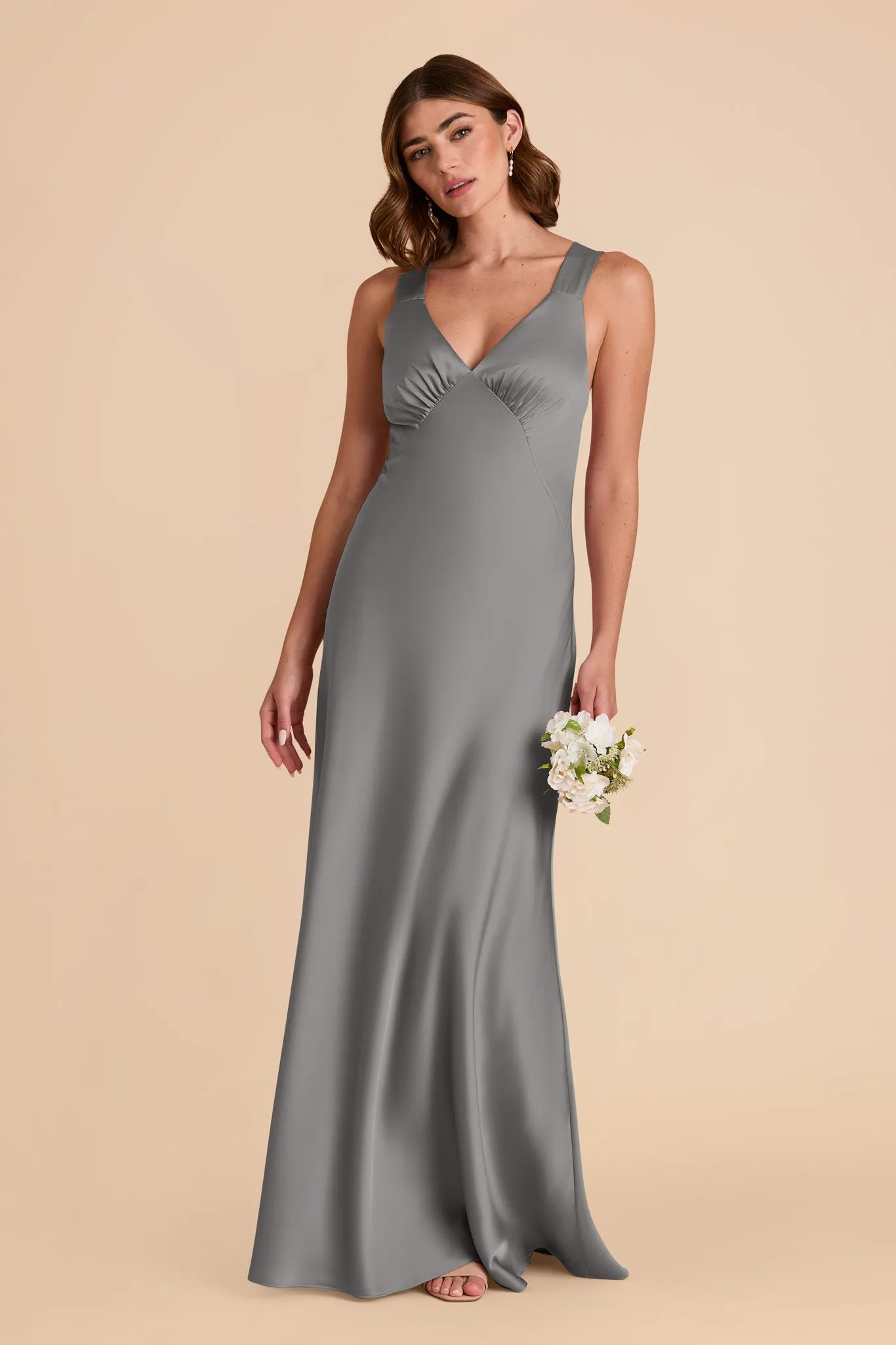 Veronica Matte Satin Dress - Silver sold by Birdy Grey product image thumbnail 3