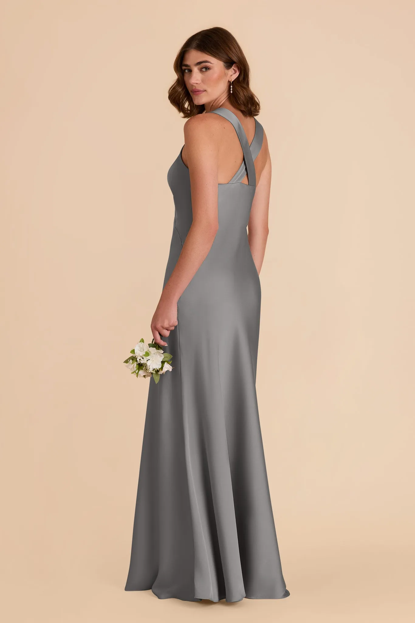 Veronica Matte Satin Dress - Silver sold by Birdy Grey product image thumbnail 5