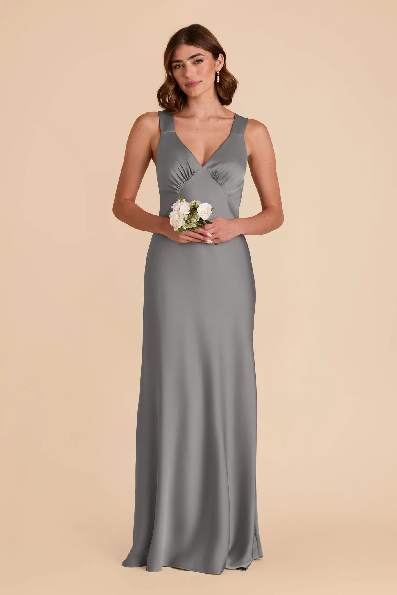 Veronica Matte Satin Dress - Silver sold by Birdy Grey product image thumbnail 4
