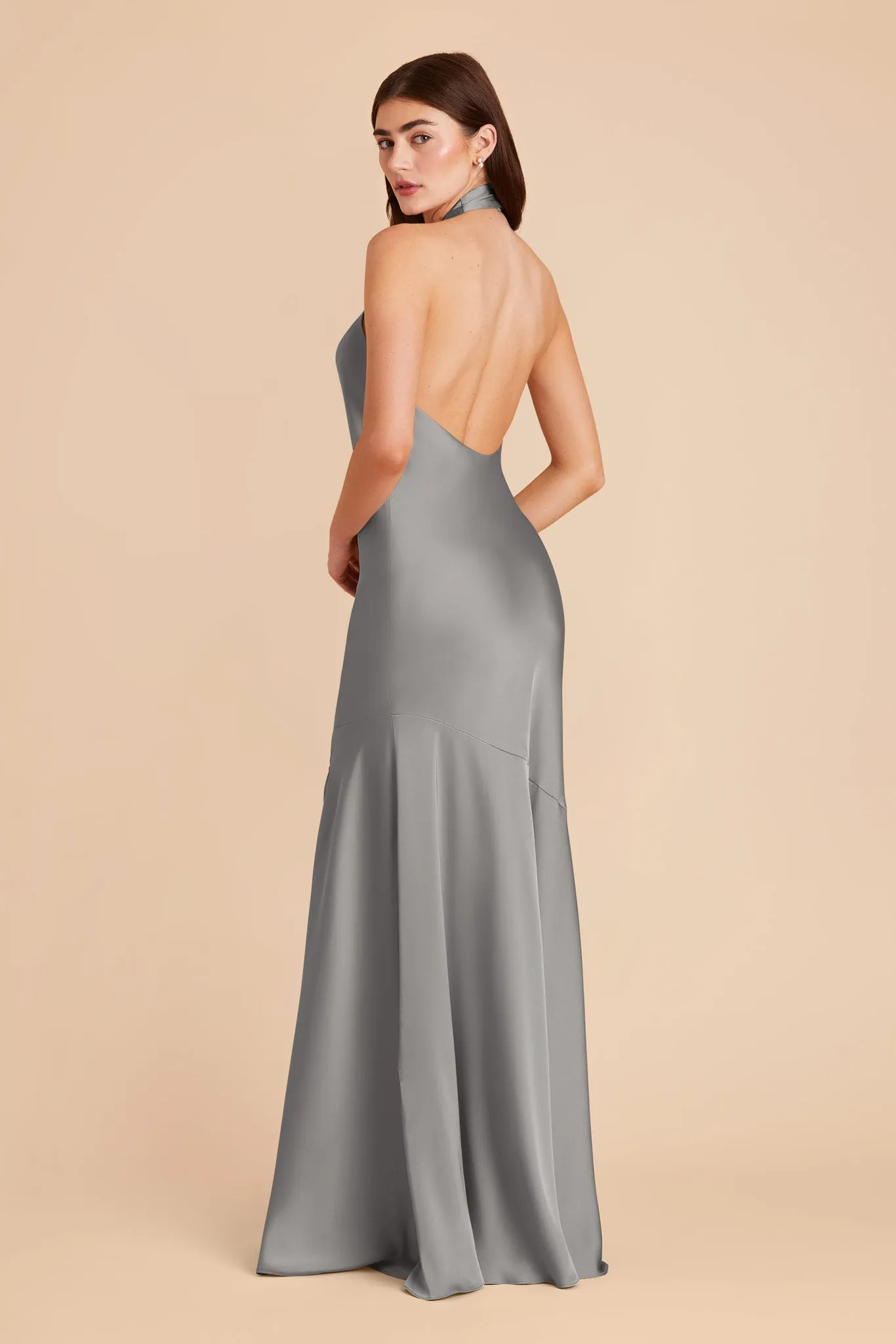 Stephanie Matte Satin Dress - Silver sold by Birdy Grey product image thumbnail 4