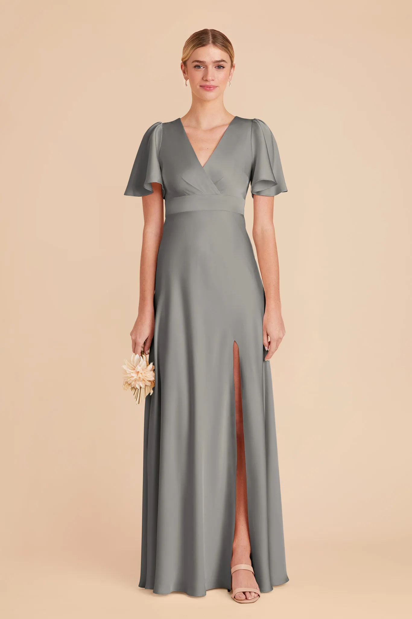Marni Matte Satin Dress - Silver sold by Birdy Grey