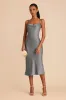 Lisa Matte Satin Midi Dress - Silver sold by Birdy Grey
