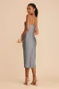 Lisa Matte Satin Midi Dress - Silver sold by Birdy Grey