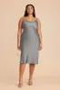Lisa Matte Satin Midi Dress - Silver sold by Birdy Grey