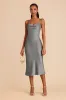 Lisa Matte Satin Midi Dress - Silver sold by Birdy Grey