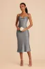 Lisa Matte Satin Midi Dress - Silver sold by Birdy Grey