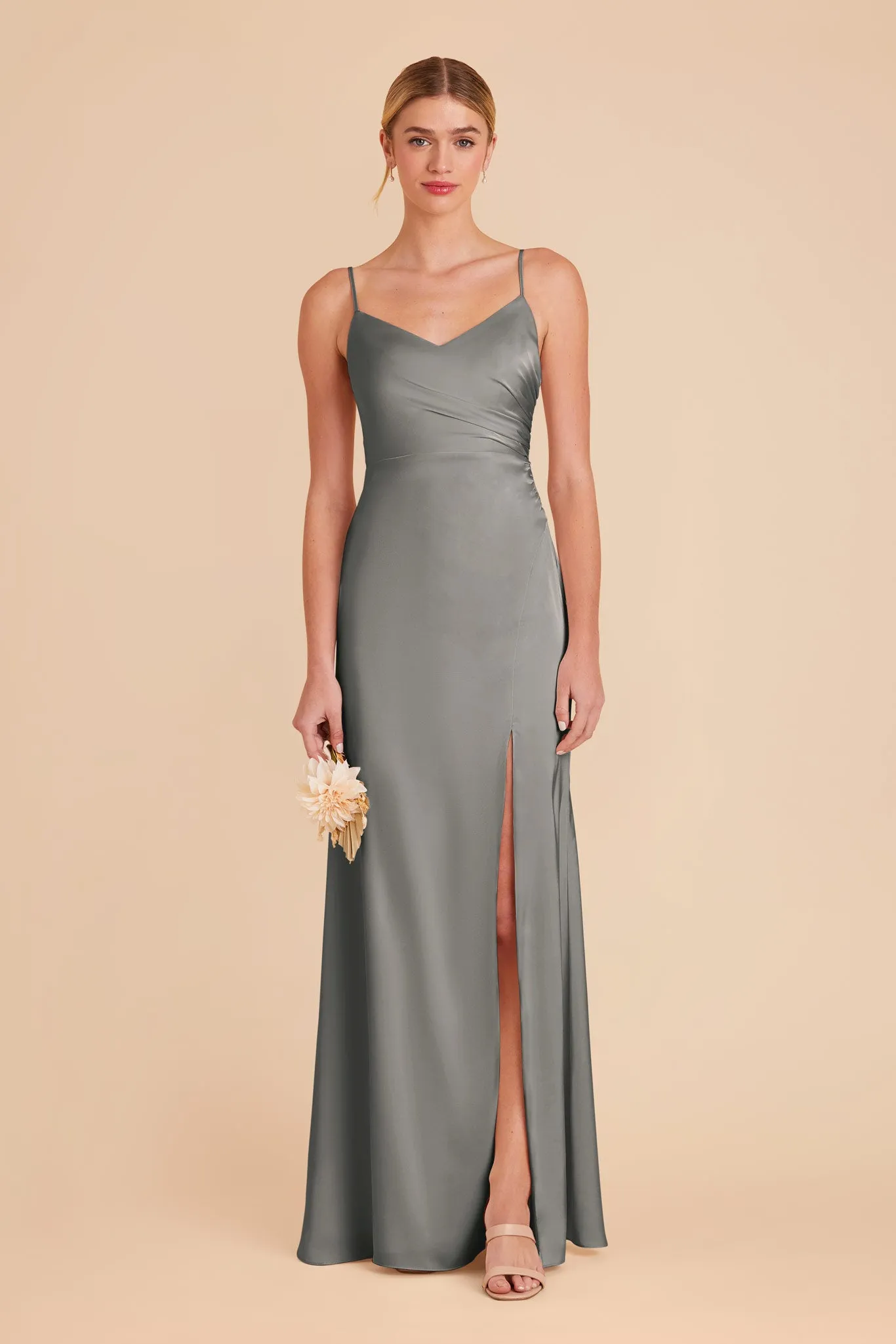 Catherine Matte Satin Dress - Silver sold by Birdy Grey product image thumbnail 3