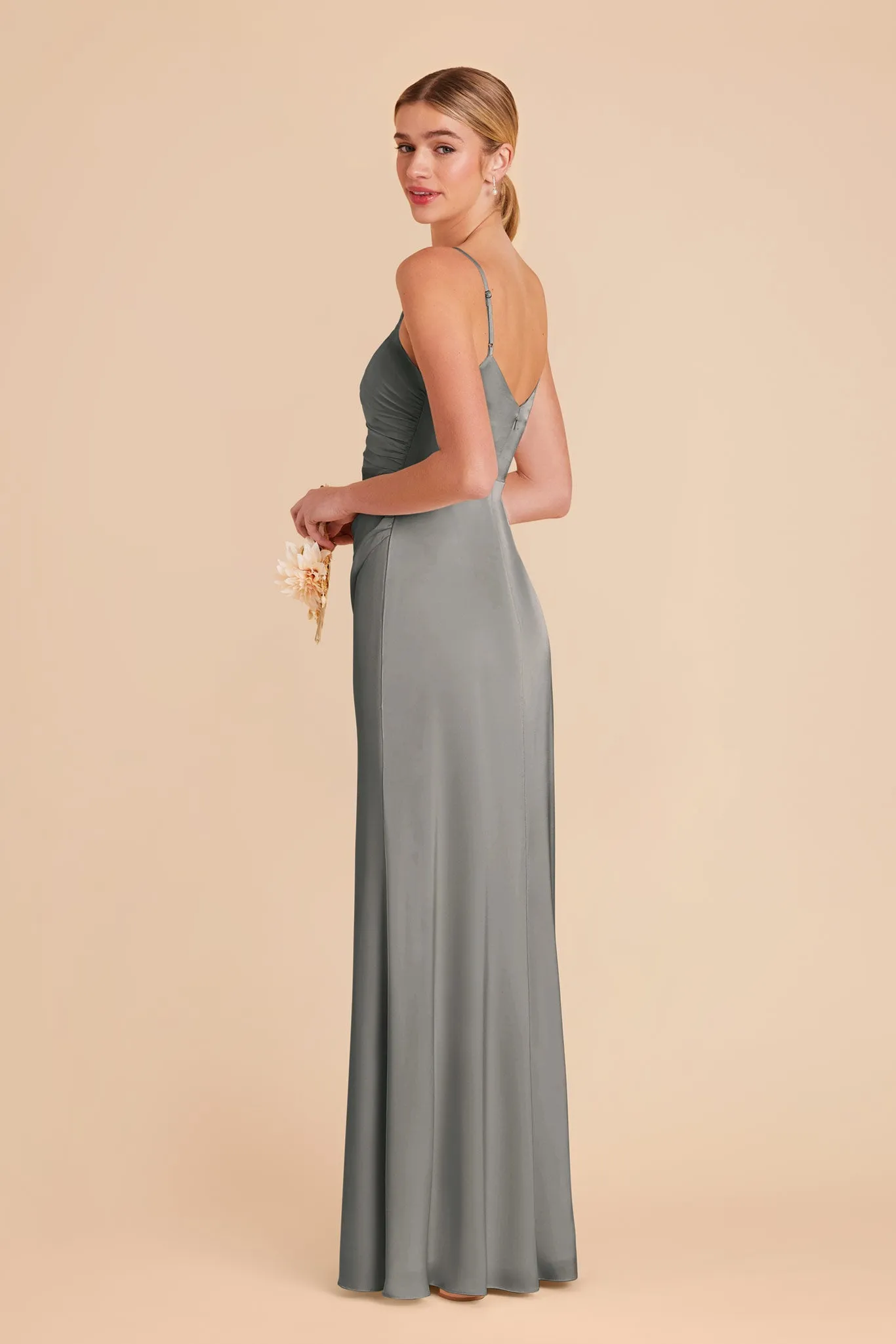 Catherine Matte Satin Dress - Silver sold by Birdy Grey product image thumbnail 4