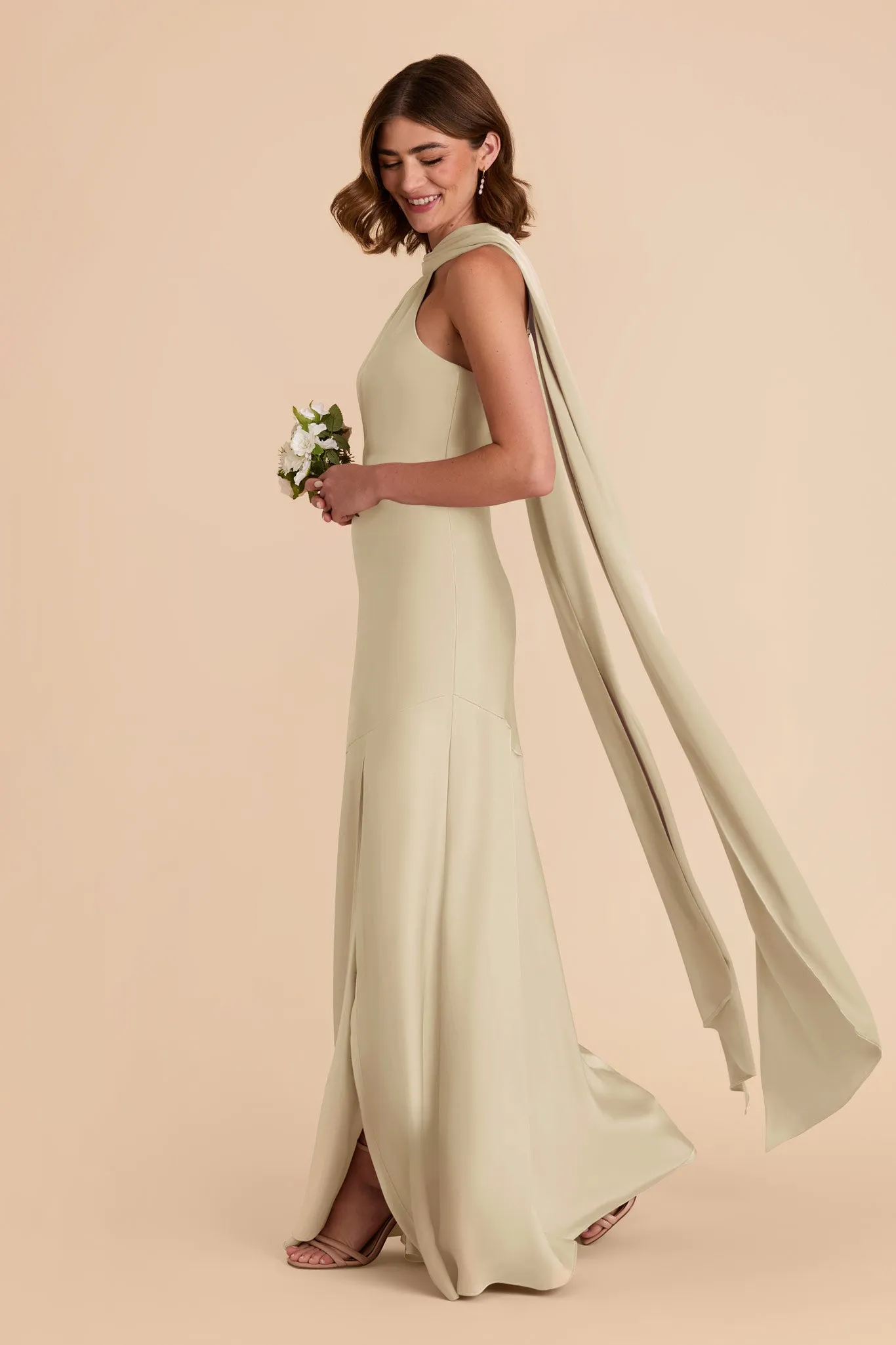 Eileen Matte Satin Dress - Prosecco sold by Birdy Grey product image thumbnail 4