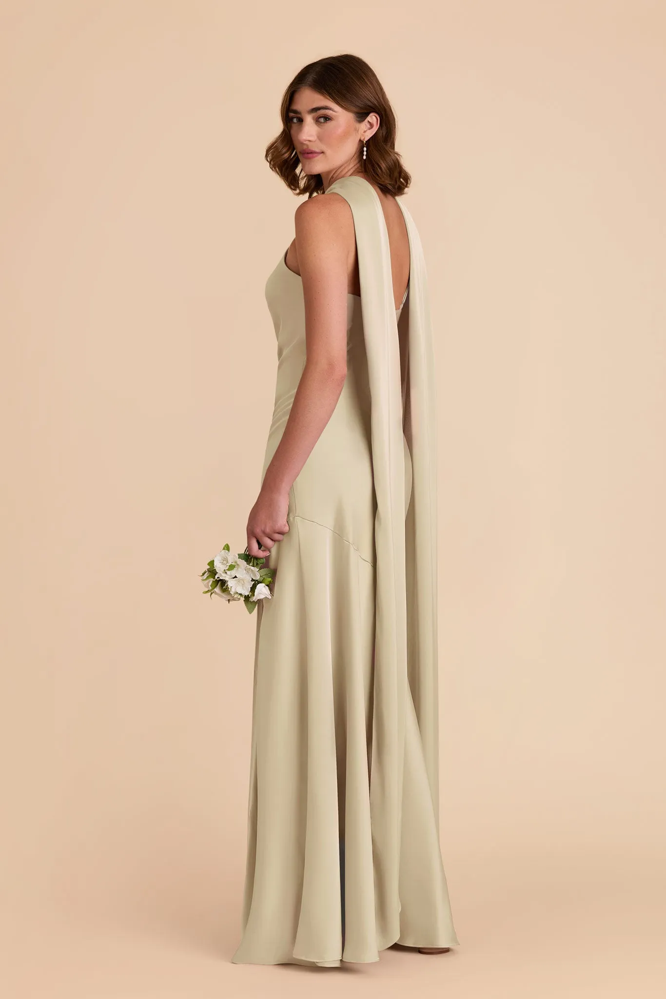 Eileen Matte Satin Dress - Prosecco sold by Birdy Grey product image thumbnail 5