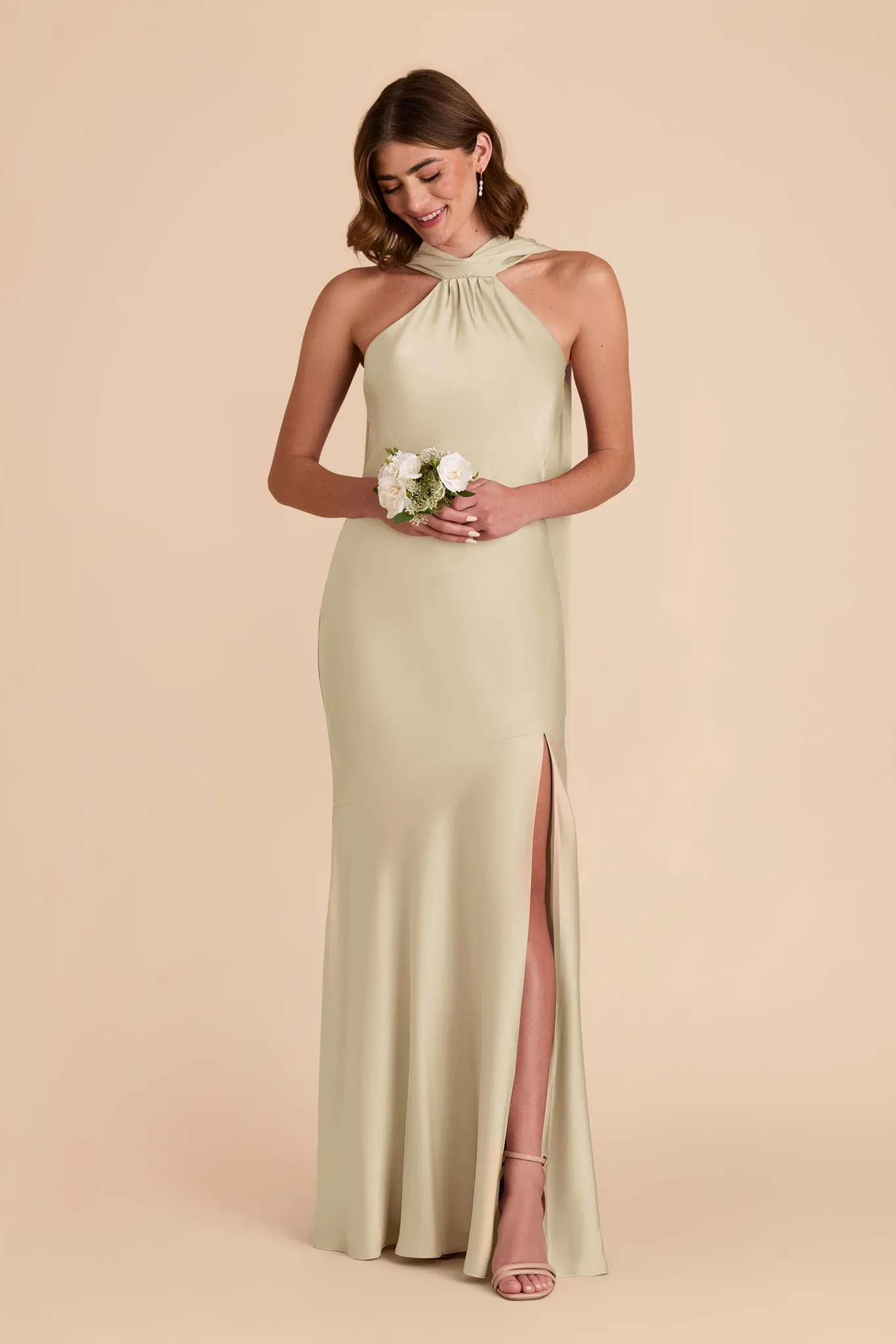 Eileen Matte Satin Dress - Prosecco sold by Birdy Grey product image thumbnail 3