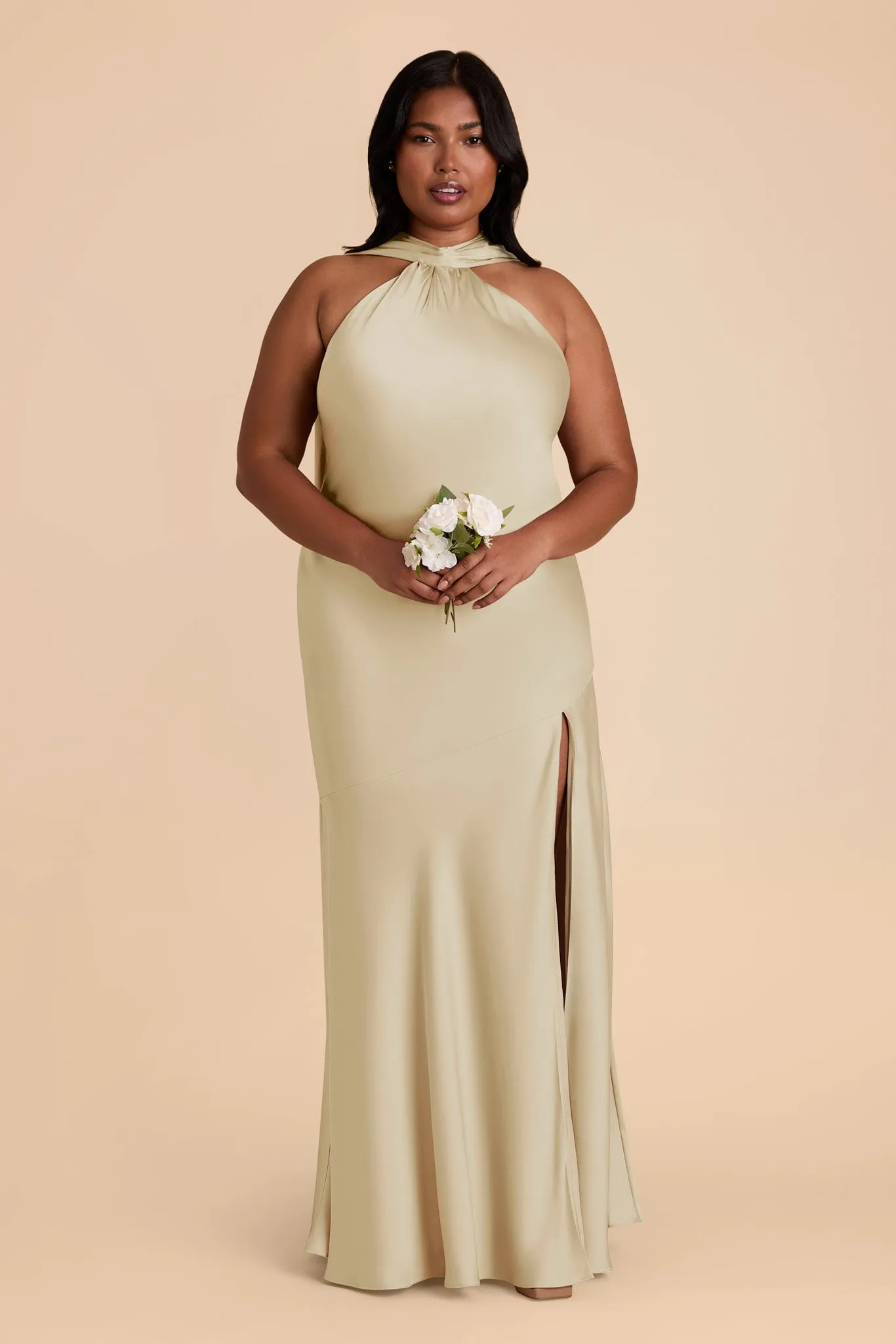 Eileen Matte Satin Dress - Prosecco sold by Birdy Grey product image thumbnail 2