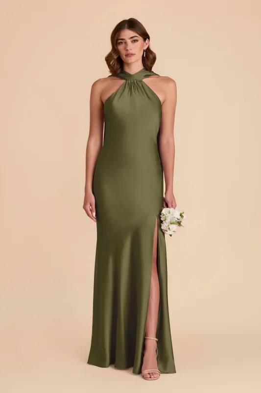 Eileen Matte Satin Dress - Martini sold by Birdy Grey
