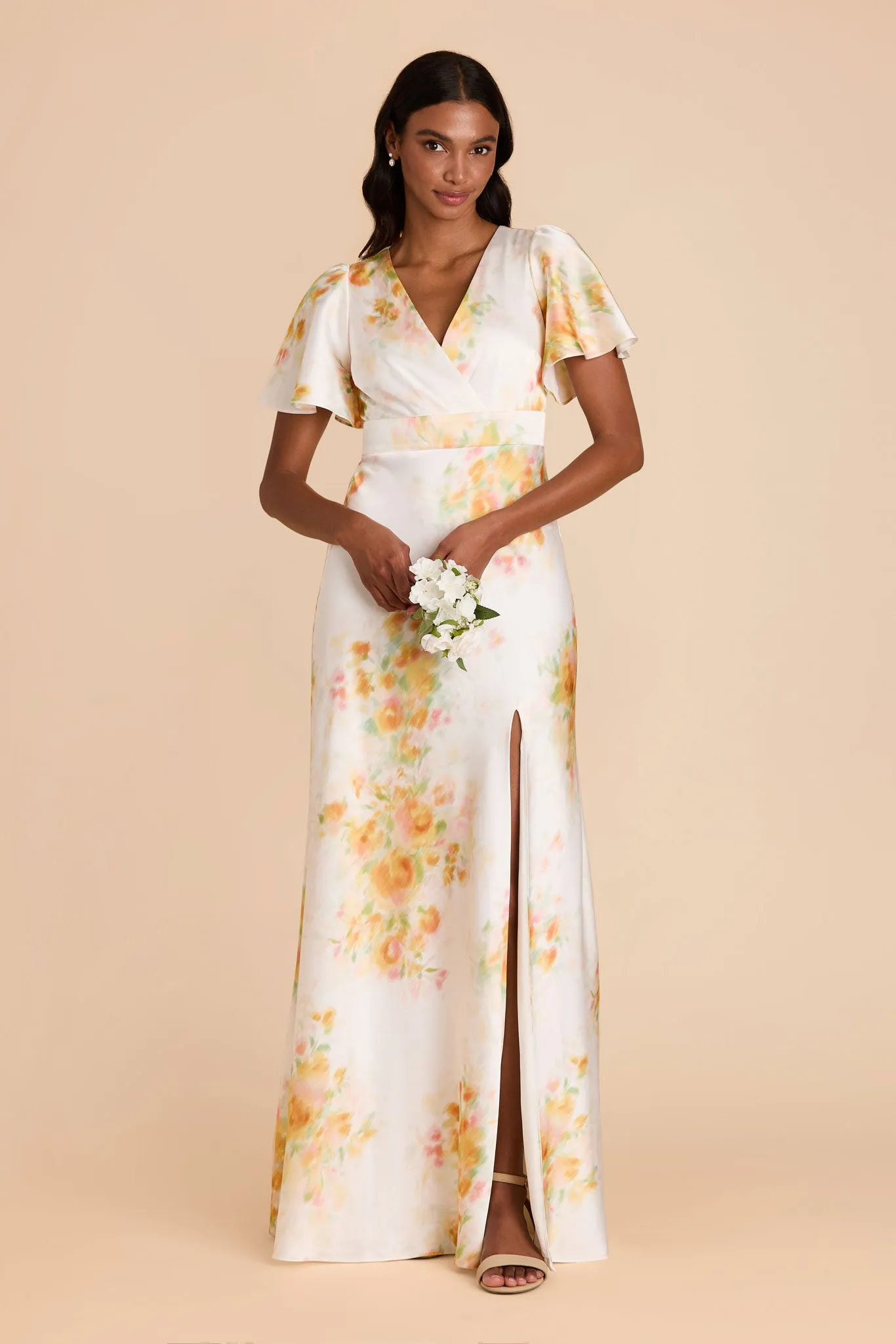 Marni Matte Satin Dress - White Blurred Floral sold by Birdy Grey product image thumbnail 2