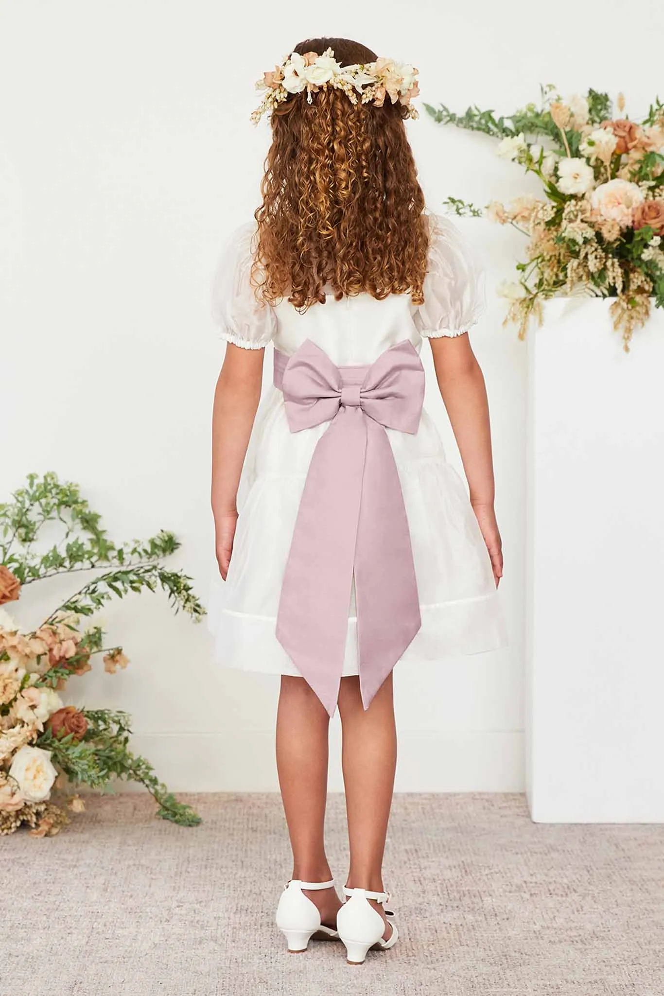 Liz Flower Girl Sash - Pale Blush sold by Birdy Grey product image thumbnail 5