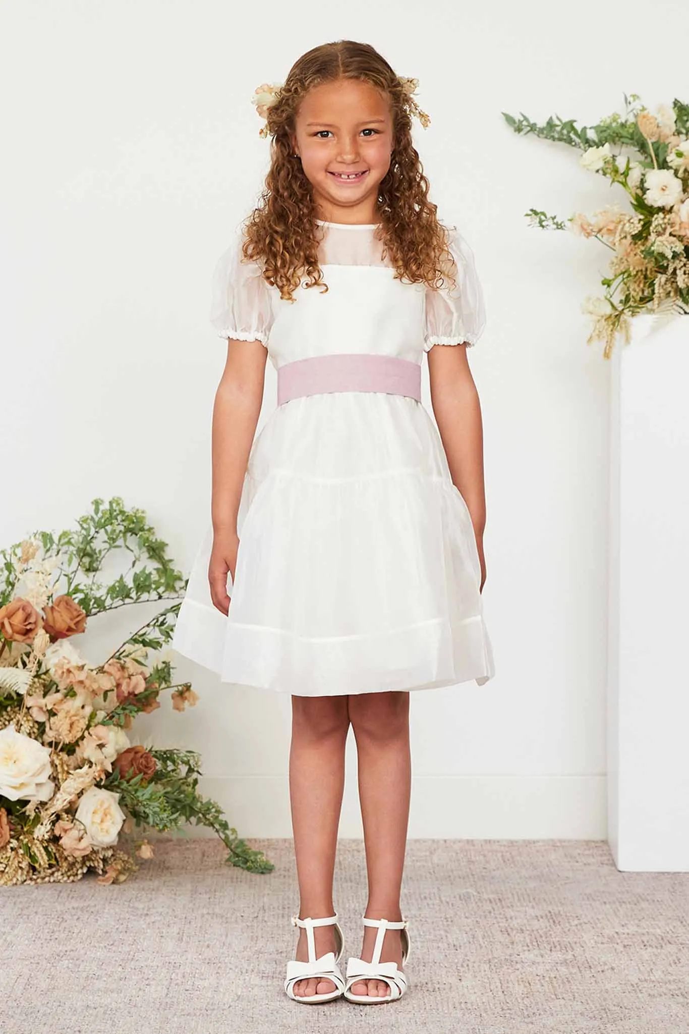 Liz Flower Girl Sash - Pale Blush sold by Birdy Grey product image thumbnail 4