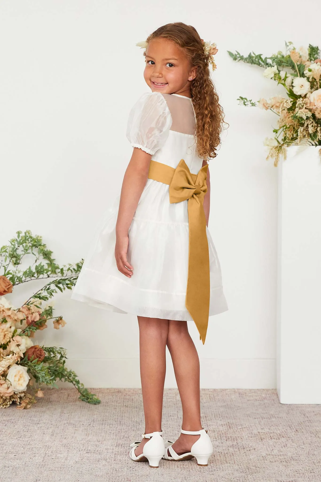 Liz Flower Girl Sash - Marigold sold by Birdy Grey product image thumbnail 2