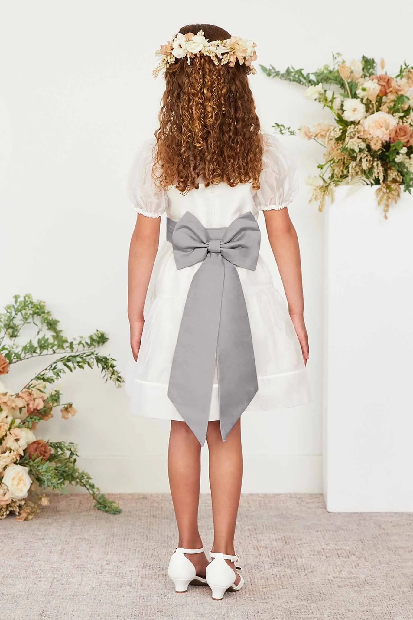Liz Flower Girl Sash - Dove Gray sold by Birdy Grey product image thumbnail 5