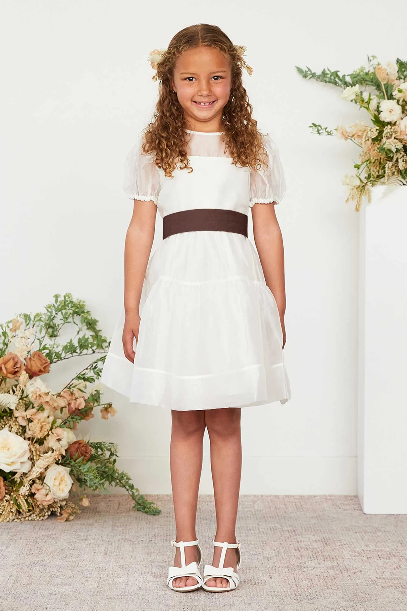 Liz Flower Girl Sash - Chocolate Brown sold by Birdy Grey product image thumbnail 5