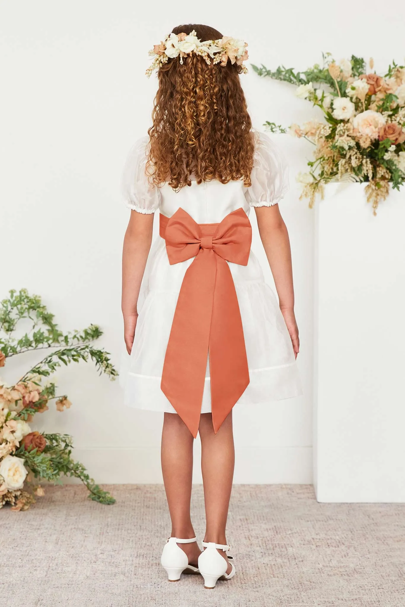 Liz Flower Girl Sash - Apricot sold by Birdy Grey product image thumbnail 5