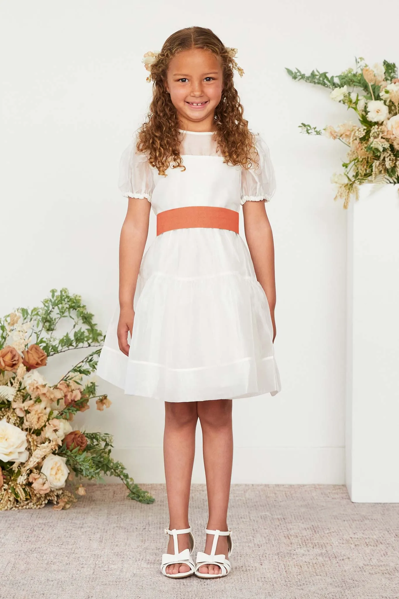 Liz Flower Girl Sash - Apricot sold by Birdy Grey product image thumbnail 4