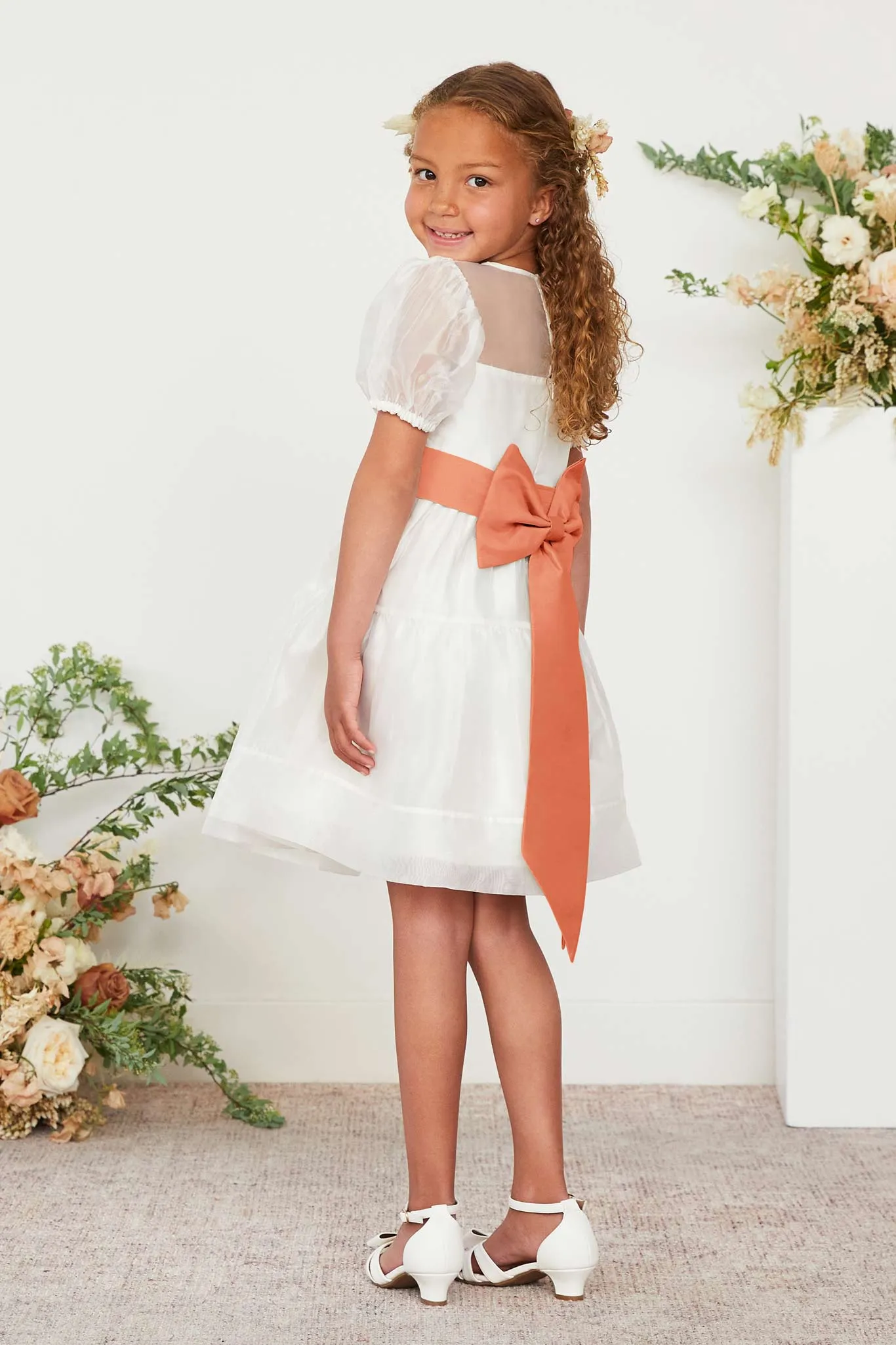 Liz Flower Girl Sash - Apricot sold by Birdy Grey product image thumbnail 2