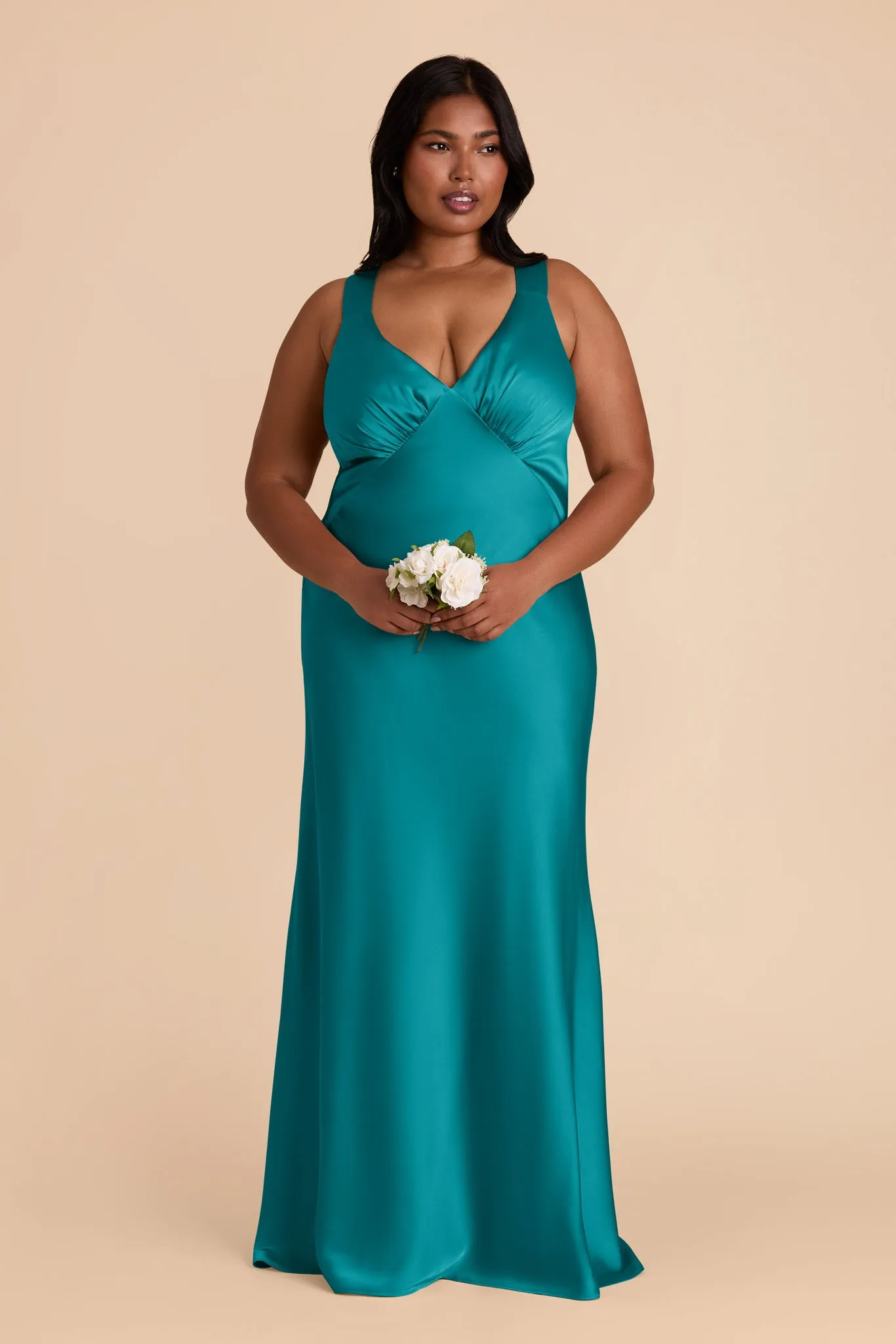 Veronica Matte Satin Dress - Teal sold by Birdy Grey product image thumbnail 2