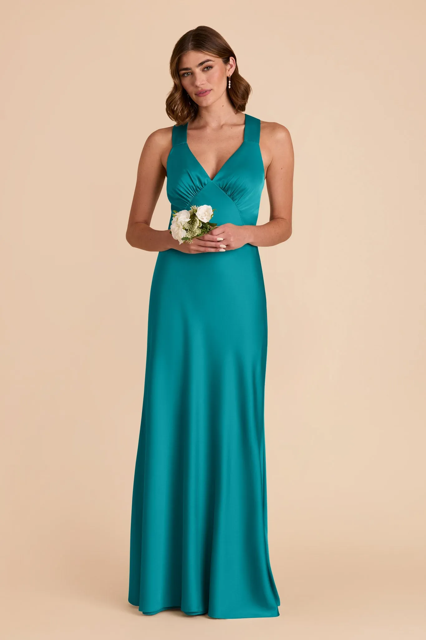 Veronica Matte Satin Dress - Teal sold by Birdy Grey product image thumbnail 3